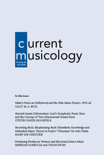 Current Musicology academic journal cover